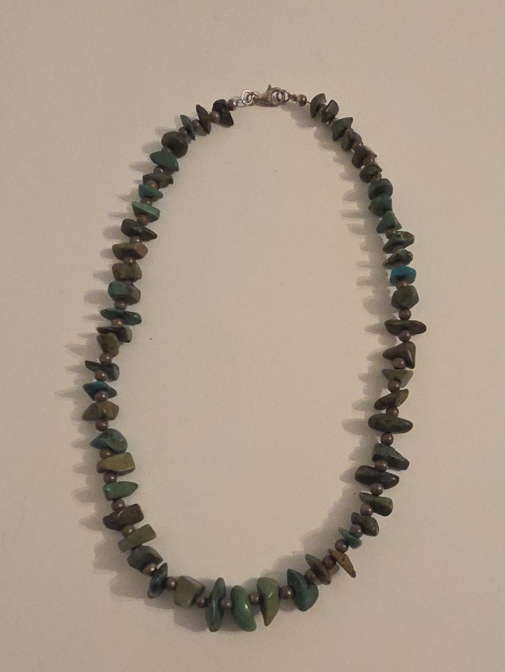 Vintage Native American Necklace With Silverl Beads